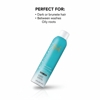 Moroccanoil Dry Shampoo Dark Tones for brunette dark brown and black hair — no white cast or chalky residue