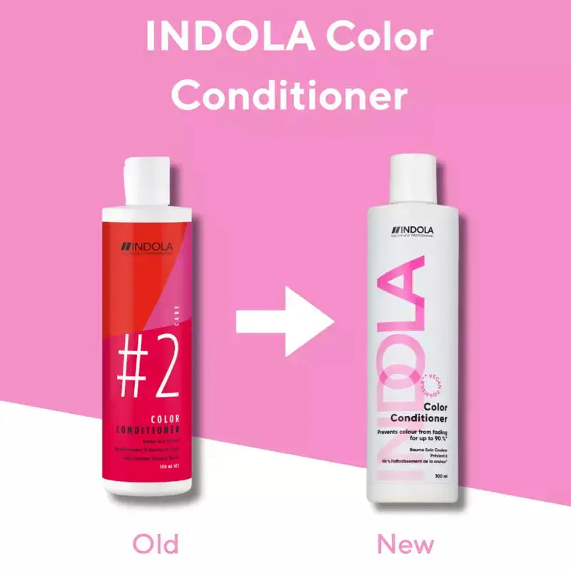 Indola Color Conditioner: Old vs. New Packaging. Hair Care for Color Treated Hair. 