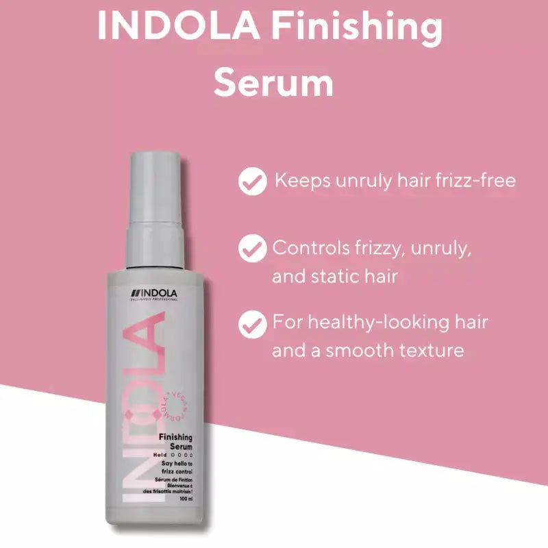 Indola Finishing Serum: Frizz control hair serum for smooth, healthy looking hair. Lightweight formula for all hair types.