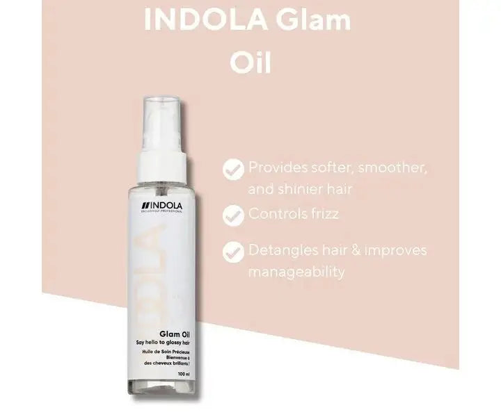 Indola Glam Oil: Glossy Hair Treatment - Softer, Smoother, Shinier Hair & Frizz Control