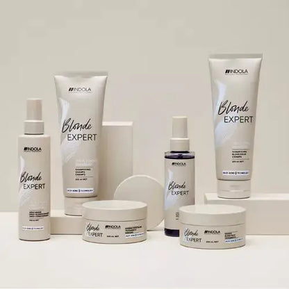 Indola Blonde Expert Hair Care: Shampoo, Treatment, and Mask for Blonde Hair – Shop Now!