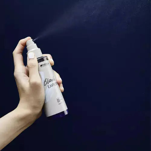Indola Blonde Expert Cool Spray: Anti-Brass Hair Product. Hand Sprays Blonde Toner for Cool Tones.