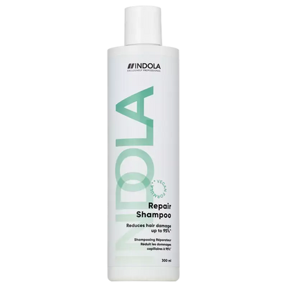 Indola Repair Shampoo 300ml - Vegan Formula for Damaged Hair Repair. Professional Hair Care.