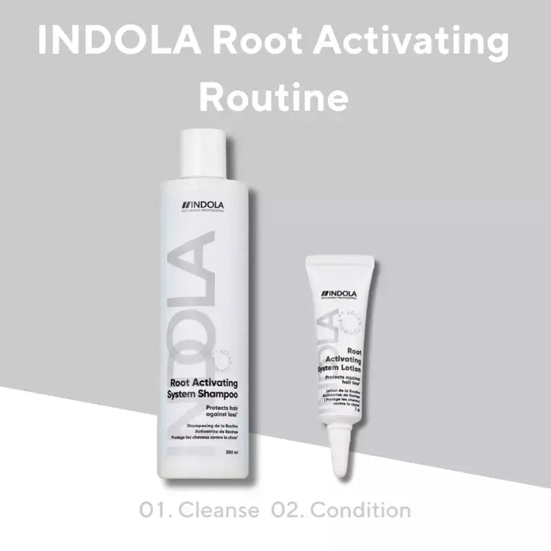 Indola Root Activating Shampoo & Lotion for Hair Growth: Cleanse and Condition for Stronger, Fuller Hair.