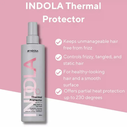 Indola Thermal Protector Spray - Hair Heat Protectant for Frizz Control & Healthy Hair