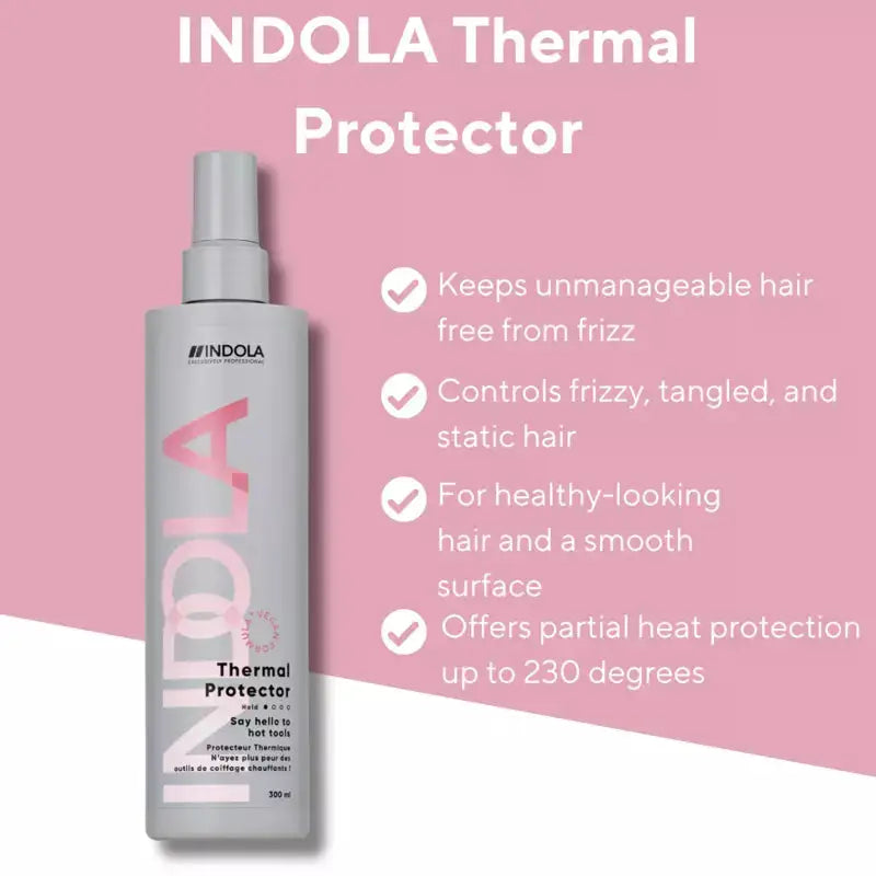 Indola Thermal Protector Spray - Hair Heat Protectant for Frizz Control & Healthy Hair