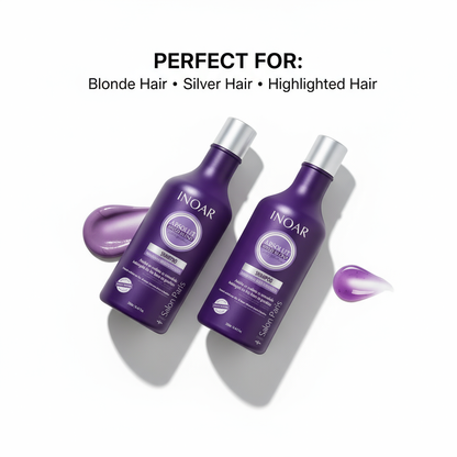 Inoar Absolut Speed Blond bundle purple bottles designed for blonde silver and highlighted hair