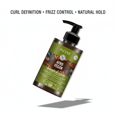 Inoar Afro Vegan sulfate-free curl cream South Africa for curl definition frizz control and natural hold