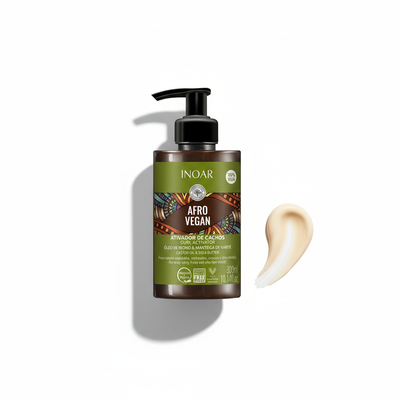Inoar Afro Vegan curl activator with sulfate-free curl cream South Africa in 300ml pump bottle with cream texture