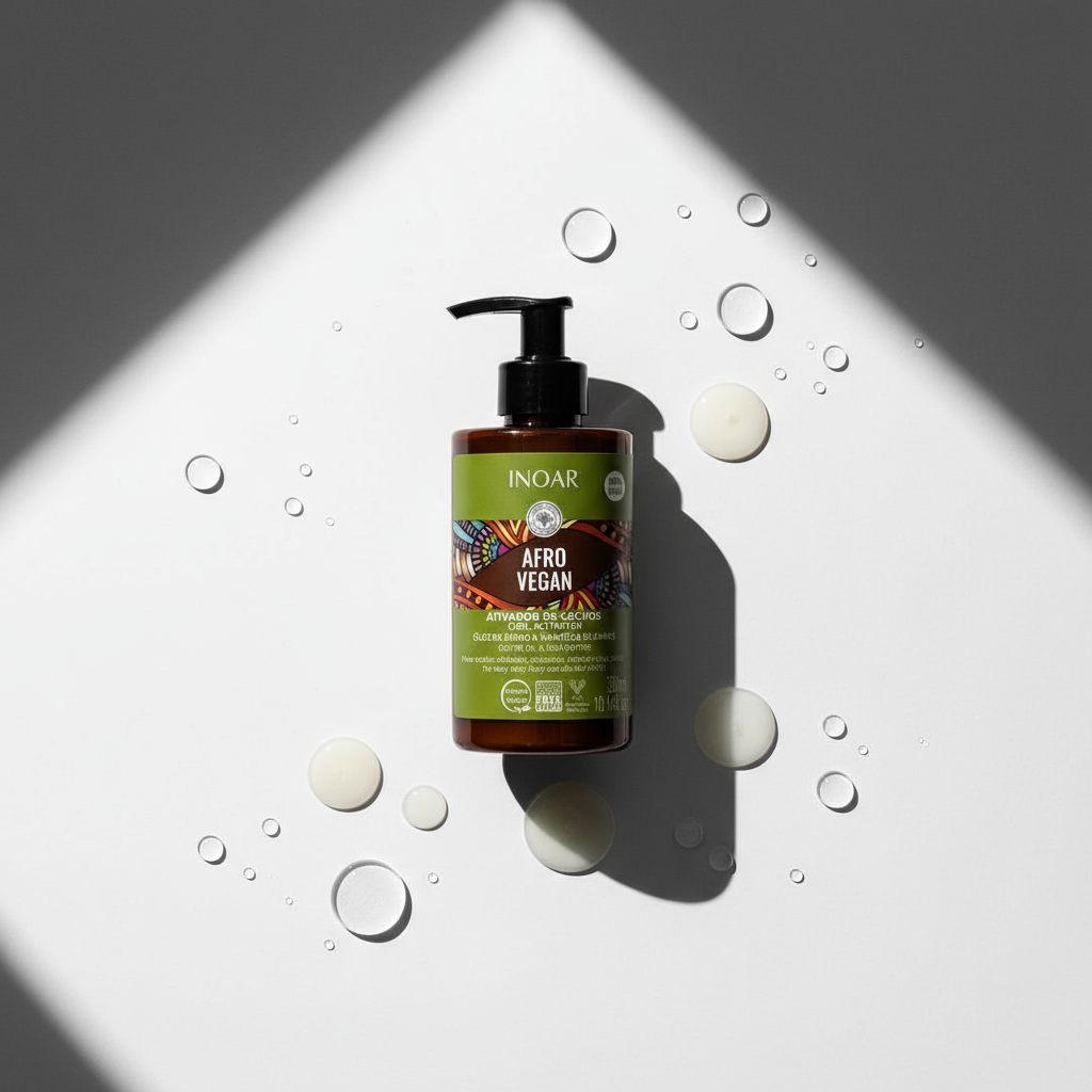 Inoar Afro Vegan sulfate-free curl cream South Africa with moisturizing formula in pump bottle