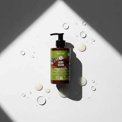 Inoar Afro Vegan sulfate-free curl cream South Africa with moisturizing formula in pump bottle