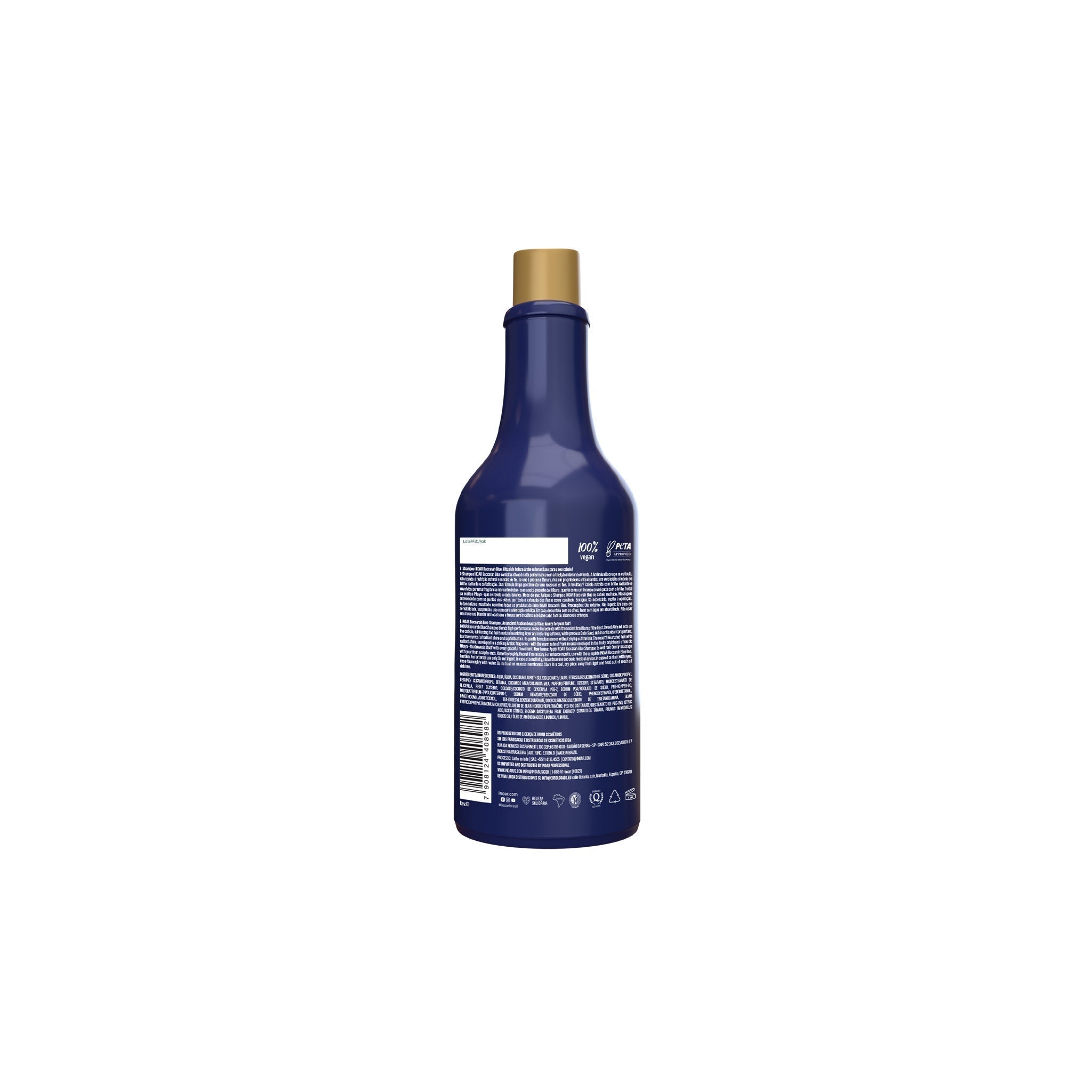 Inoar Baccarah Blue Shampoo 500ml alternate packaging view