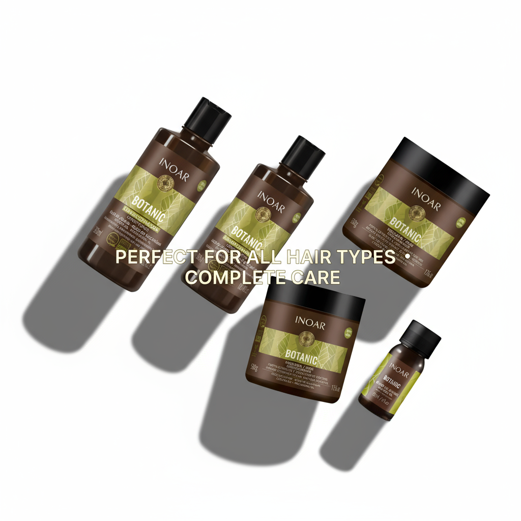 Inoar Botanic Complete Natural Care Bundle with shampoo conditioner and hair masks for all hair types