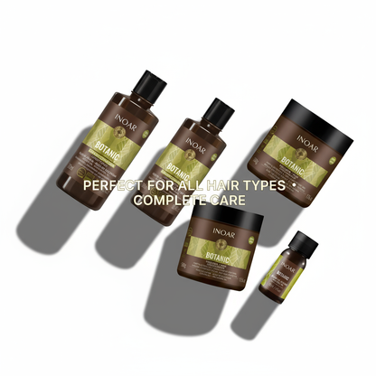 Inoar Botanic Complete Natural Care Bundle with shampoo conditioner and hair masks for all hair types
