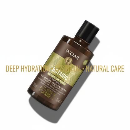 Inoar botanic conditioner with castor oil bottle for deep hydration and natural hair care