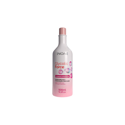INOAR Glycolic Force Conditioner 500ml bottle for deep hydration and shine