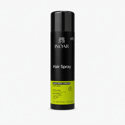 Inoar Hair Spray Extra Forte 400ml front view on a white background