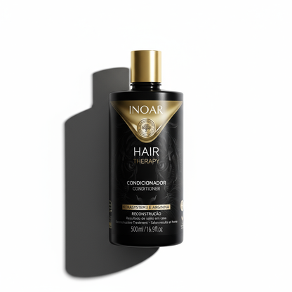 Inoar Hair Therapy Conditioner black bottle with gold cap 500ml for hair reconstruction