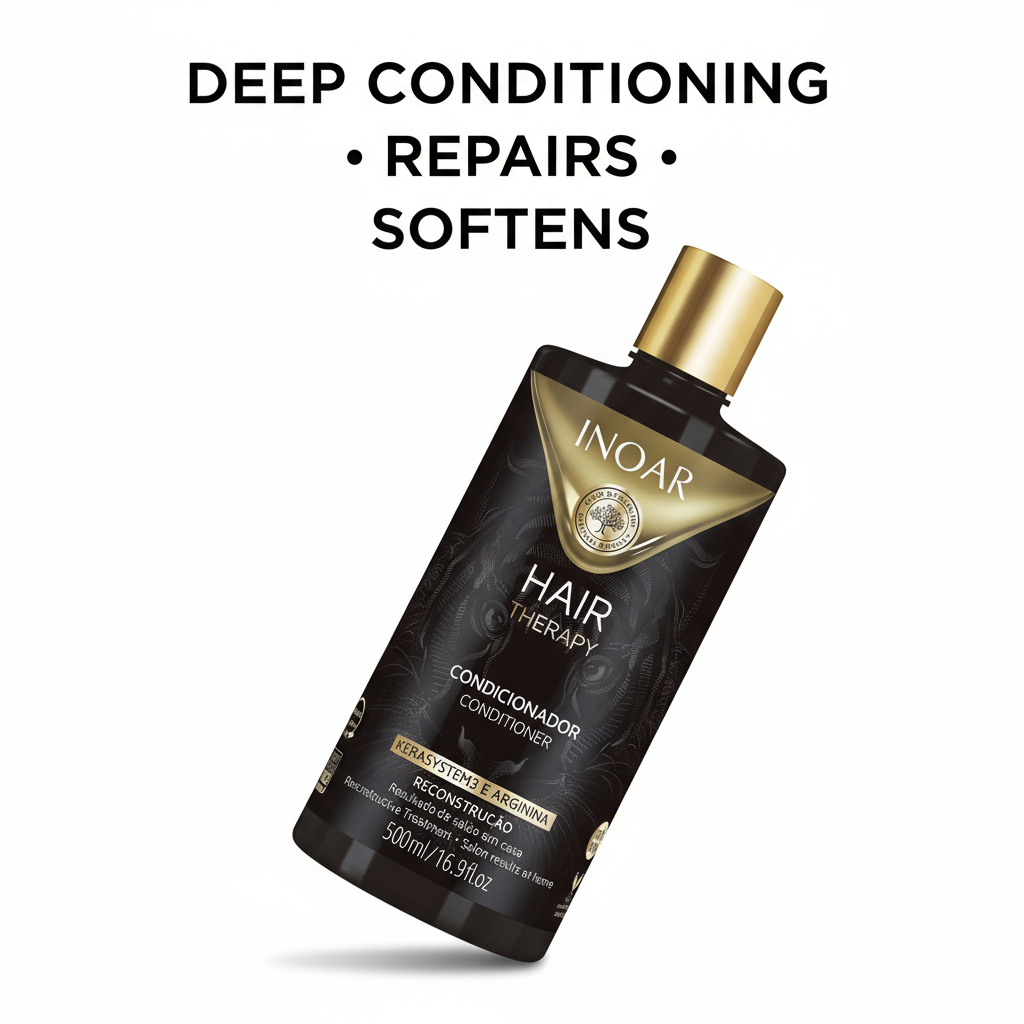Inoar Hair Therapy Conditioner bottle with deep conditioning repairing and softening benefits