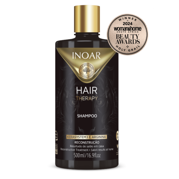 Inoar Hair Therapy Shampoo 500ml enriched with Kerasystem3 and Arginine for salon-like results