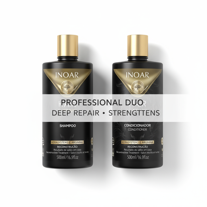 Inoar Hair Therapy bundle professional duo shampoo and conditioner for deep repair and strengthening