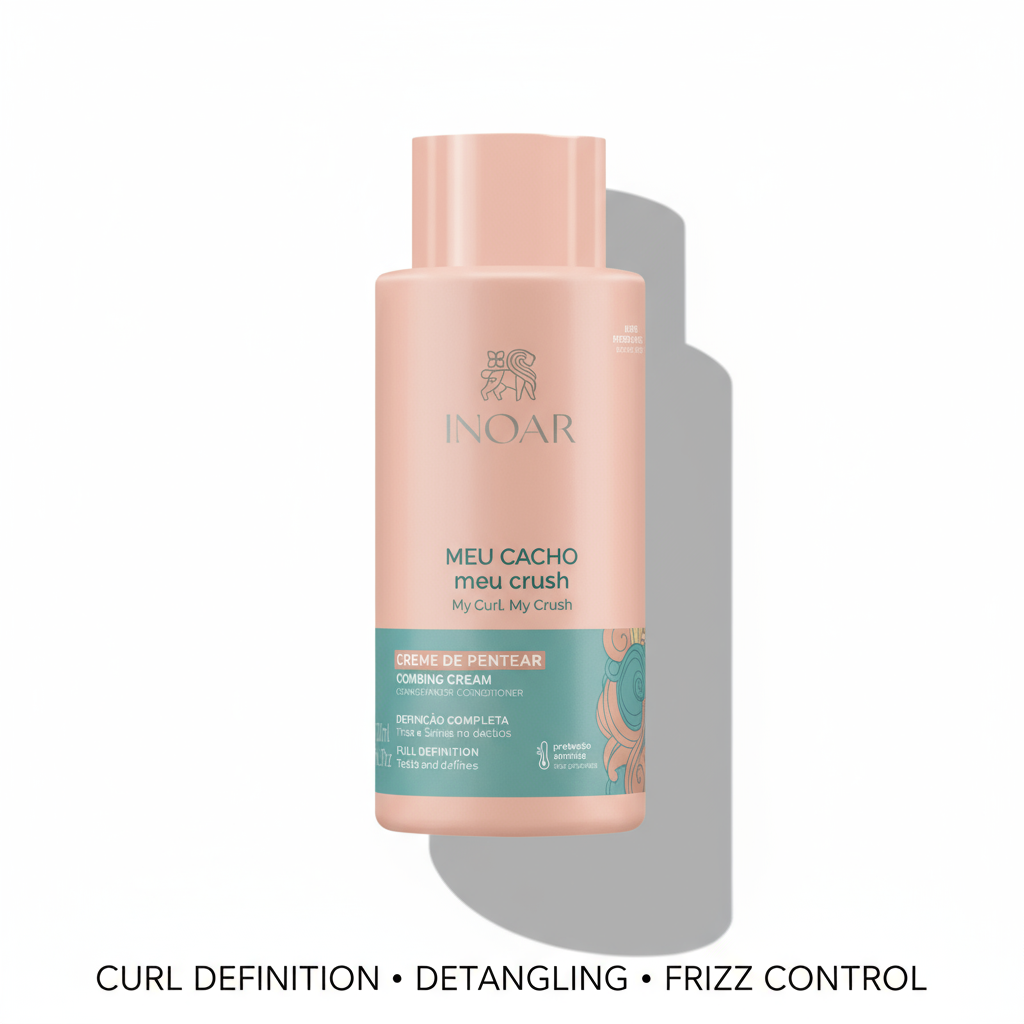 Inoar My Curl My Crush Combing Cream leave in cream bottle for curl definition and frizz control