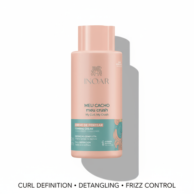 Inoar My Curl My Crush Combing Cream leave in cream bottle for curl definition and frizz control