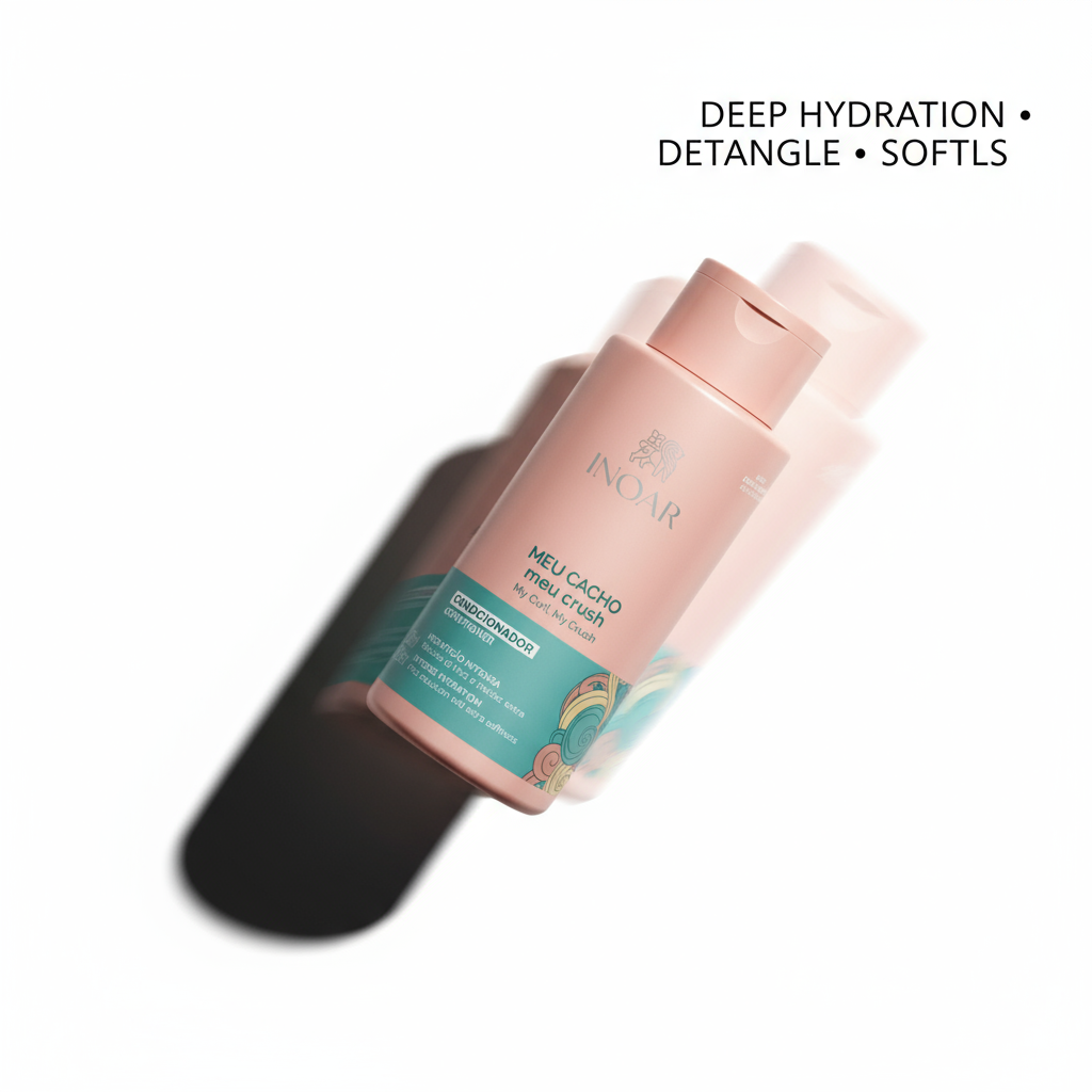Inoar My Curl My Crush Conditioner bottle with deep hydration detangle and softness benefits