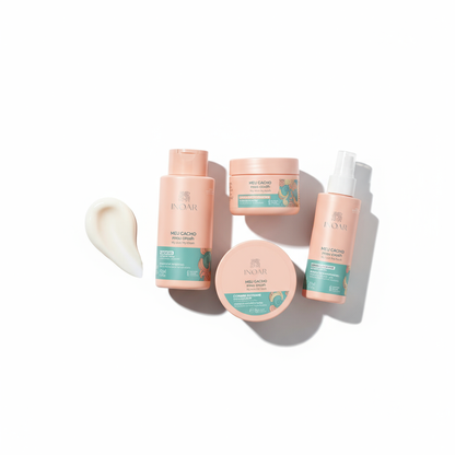 Inoar My Curl My Crush styling bundle with shampoo, conditioner, and styling cream for curly hair