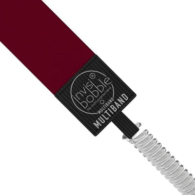 Burgundy Invisibobble Multiband with black label and coiled elastic end - Red-y To Rumble