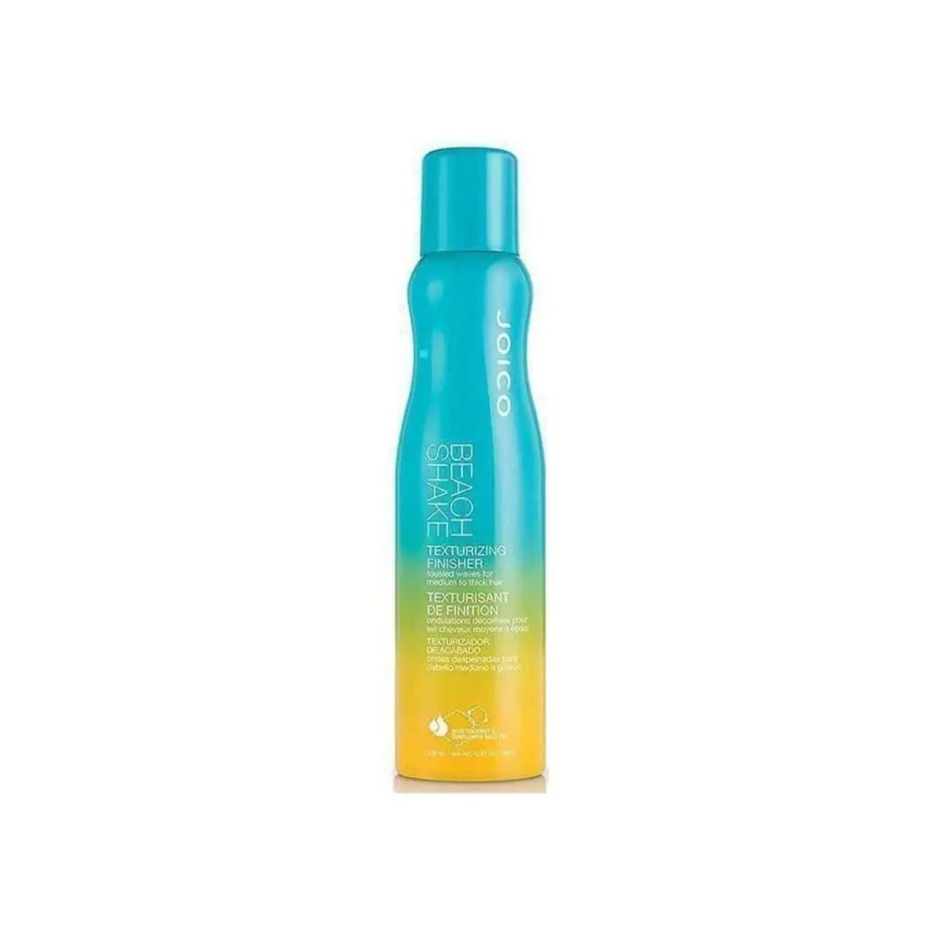 Teal and yellow Joico Beach Shake Texturizing Finisher bottle 250ml on display