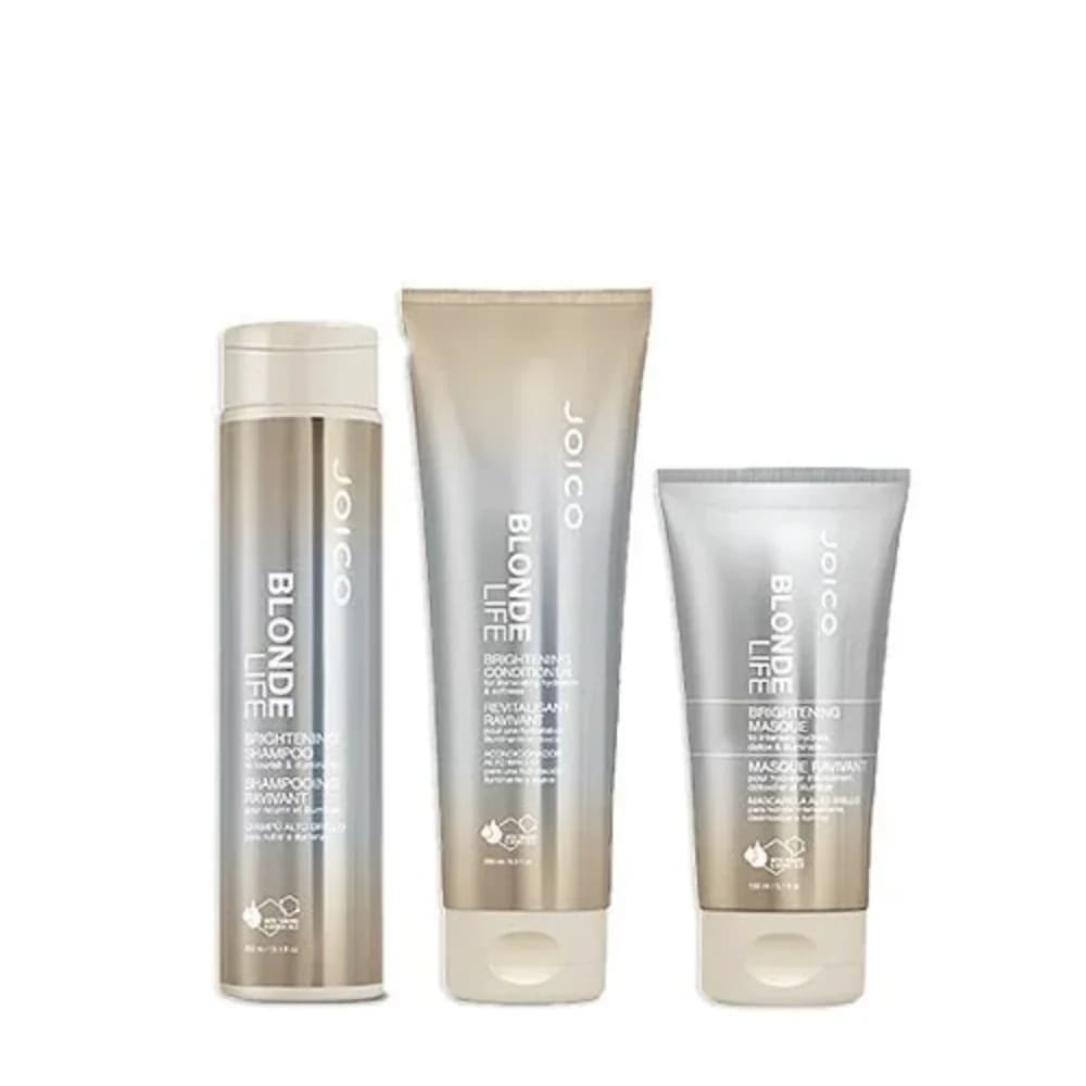 Joico Blonde Life Brightening Trio Bundle for high-lifted blonde hair care