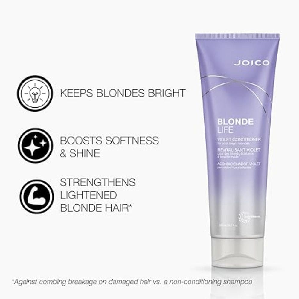 Purple and white Joico Blonde Life Violet Conditioner 300ml for vibrant blonde hair