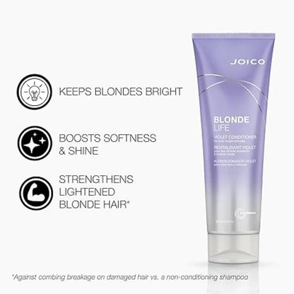 Purple and white Joico Blonde Life Violet Conditioner 300ml for vibrant blonde hair