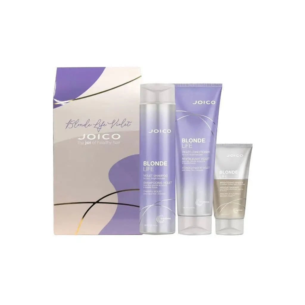 Joico Blonde Life Violet Gift Set: Toning Shampoo, Conditioner & Mask for Blonde Hair. Banishes Brassy Tones!