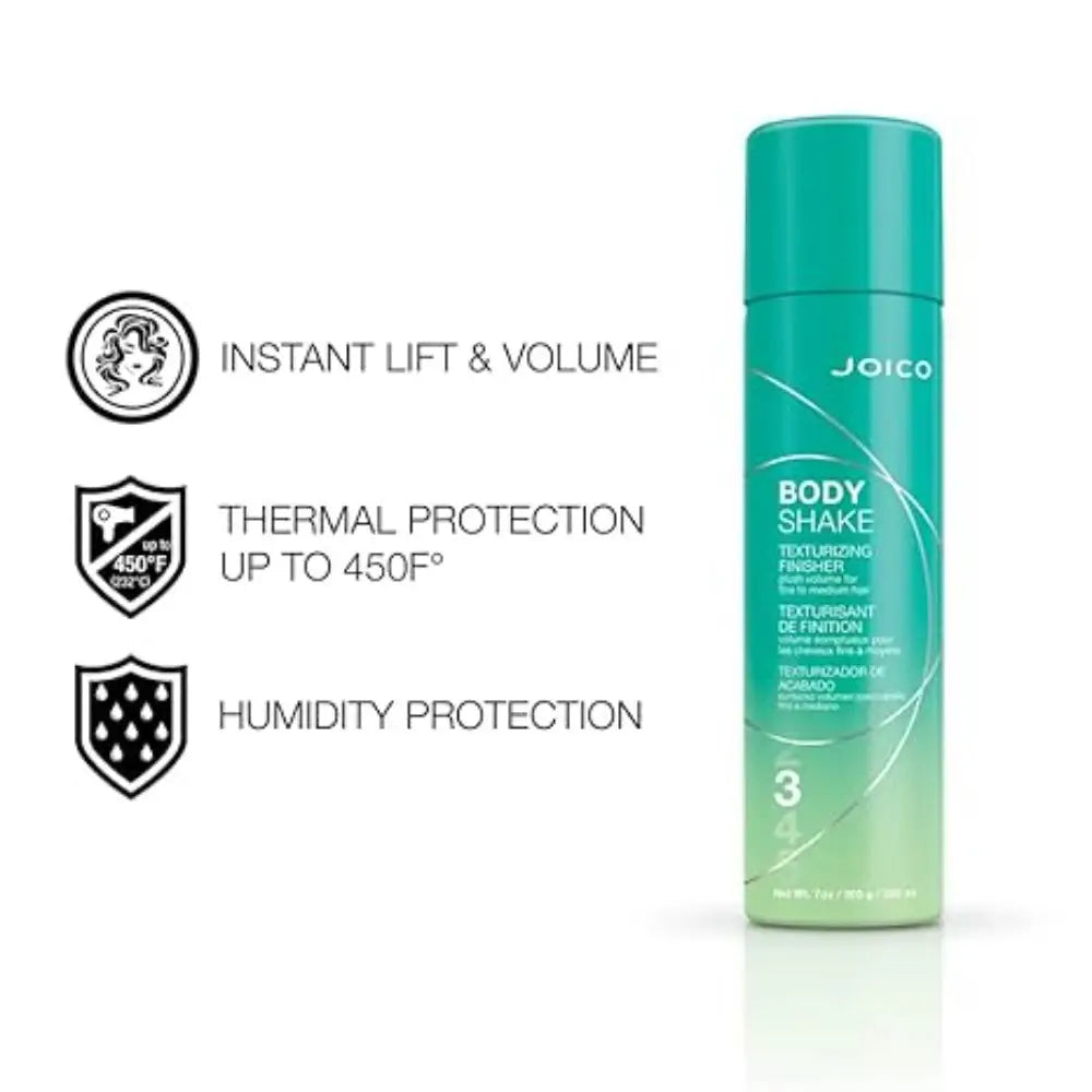 Teal Joico Body Shake Texturizing Finisher 250ml with listed features and benefits