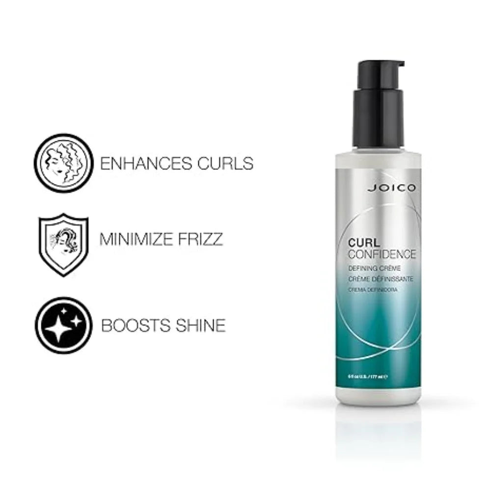 Joico Curl Confidence Defining Creme bottle with silver to teal gradient design