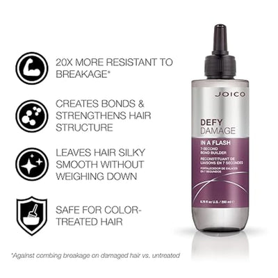 Joico Defy Damage In A Flash 200ml hair care product with purple and silver design