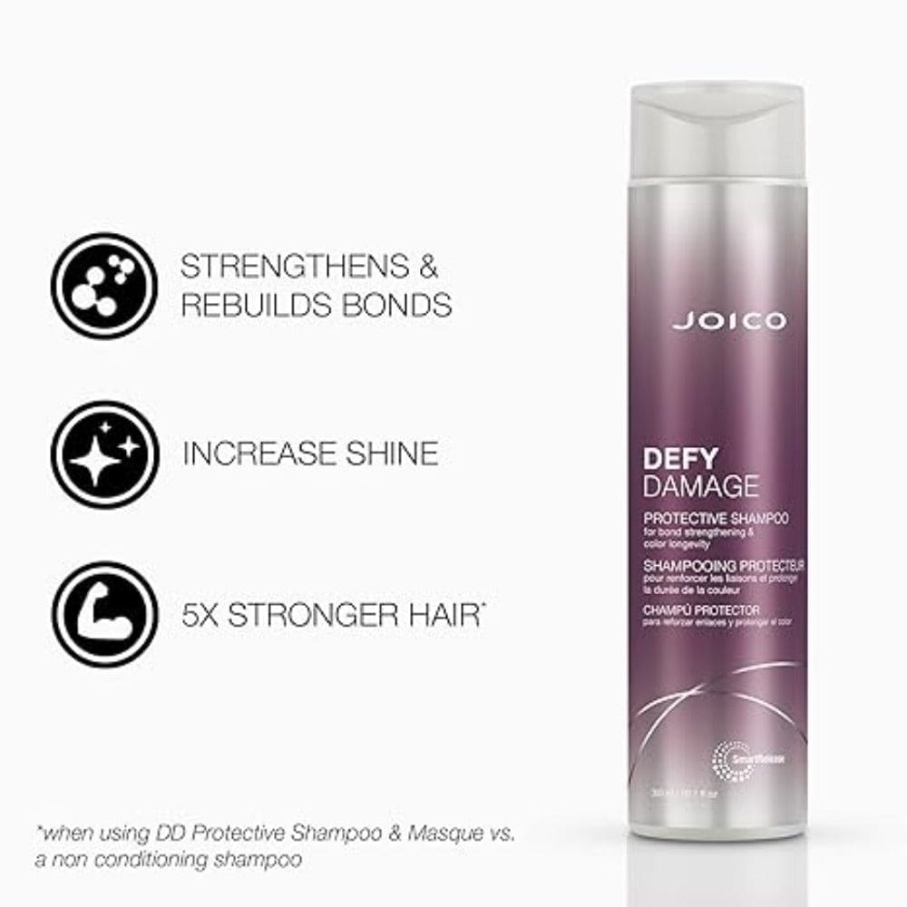 Joico Defy Damage Protective Shampoo 300ml bottle with purple gradient design