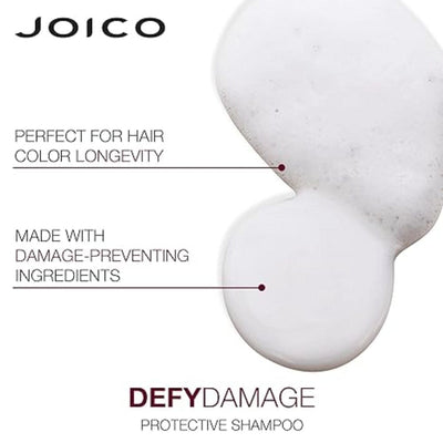 White viscous liquid droplet showcasing Joico Defy Damage Protective Shampoo 300ml