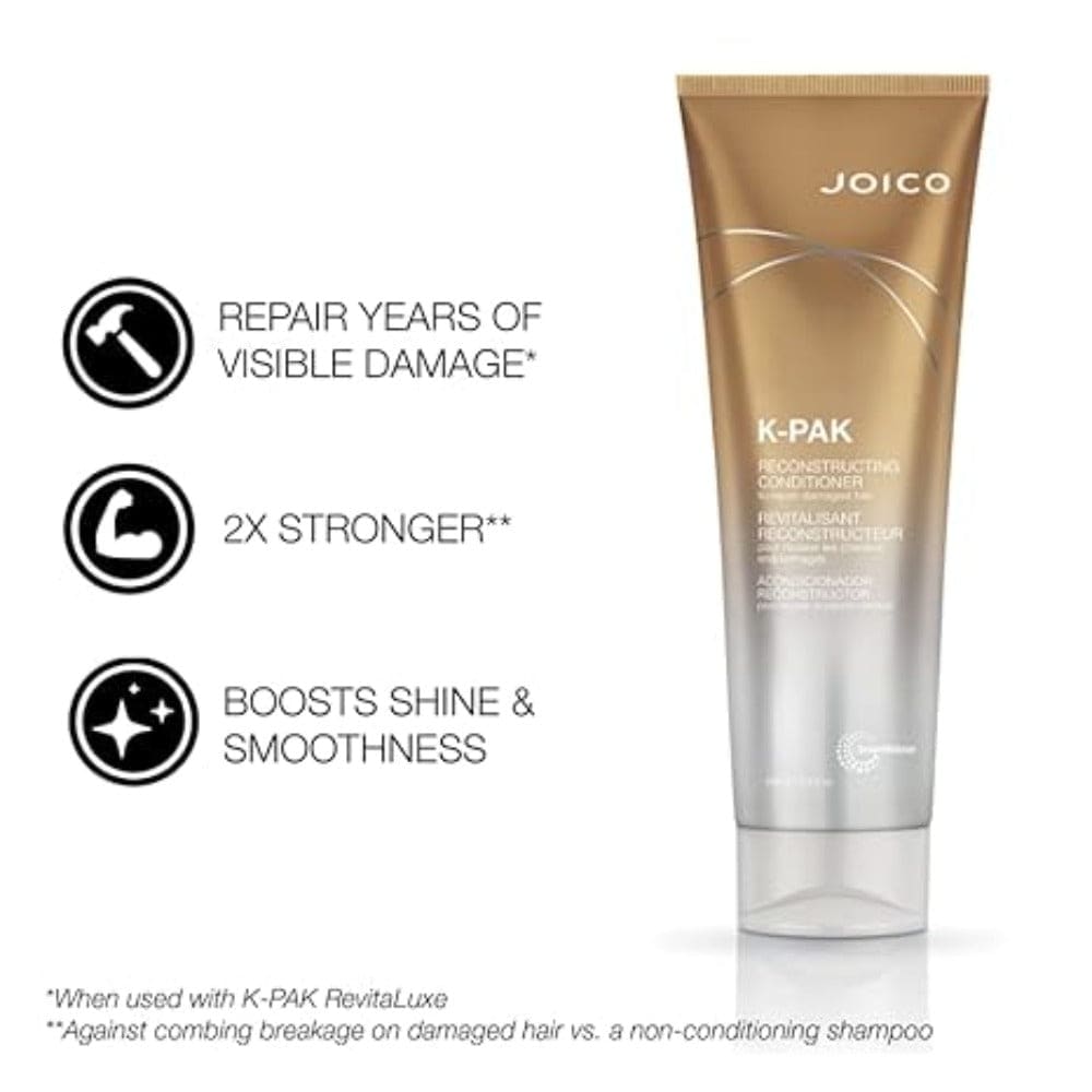 Gold and white Joico K-PAK Reconstructing Conditioner 250ml for hair care products