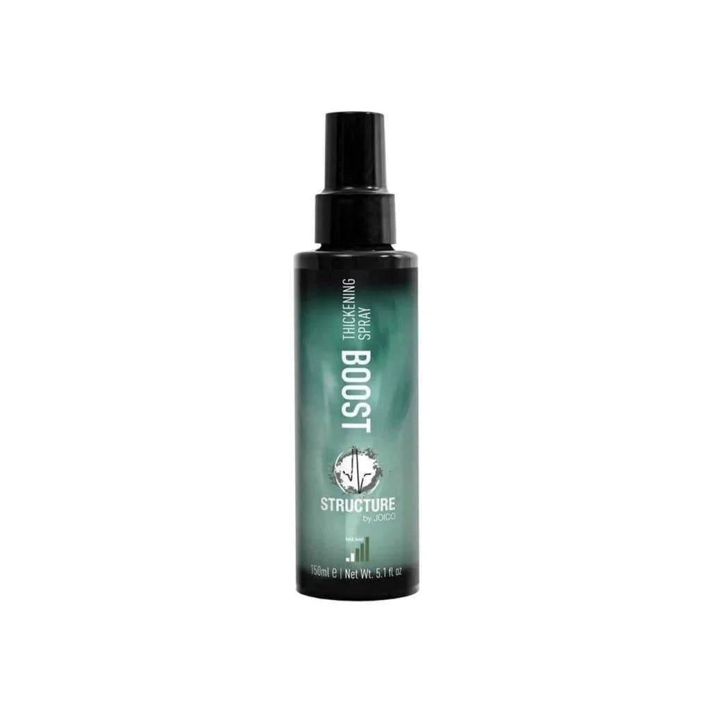 Joico Structure Boost Thickening Spray 150ml - Black and green gradient spray bottle labeled ’Boost’