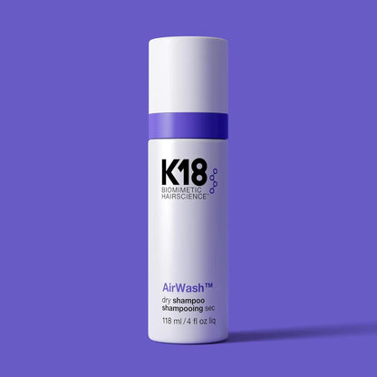 K18 AirWash Dry Shampoo 118ml offers innovative hair refreshment with a non-aerosol, biotech formula.