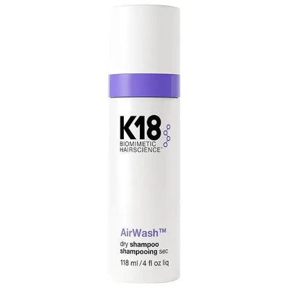 K18 AirWash Dry Shampoo 118ml offers innovative hair refreshment with a non-aerosol formula for clean, fresh hair.