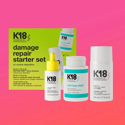 K18 Damage Repair Starter Set: Shampoo, Hair Mask, Hair Oil | K18 Hair Care | Hair Repair for Damaged Hair