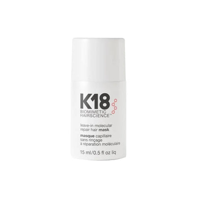 K18 Leave-In Molecular Repair Hair Mask (15ml). Intensive hair repair treatment for damaged hair. Shop now!