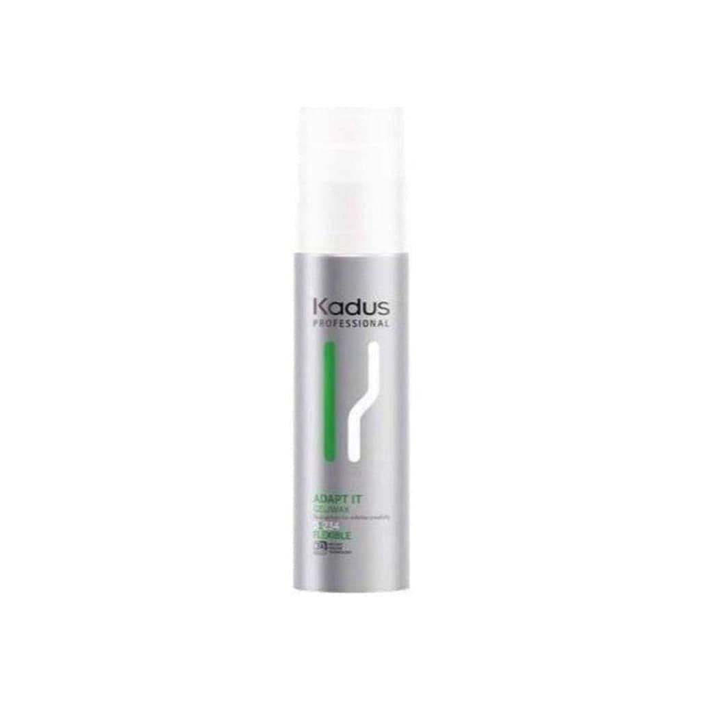 Silver aerosol can of Kadus Adapt It Gel/Wax - 100ml with dual-action formula for flexible hold