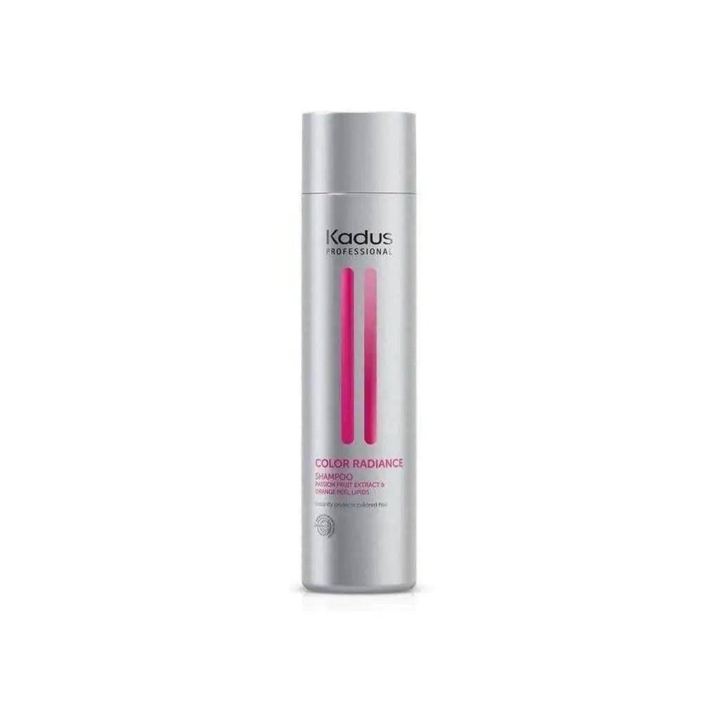 Silver cylindrical bottle of Kadus Color Radiance Shampoo for color-treated hair - 250ml