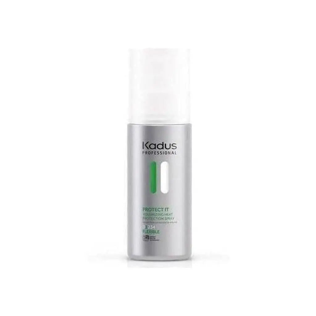 Silver and white spray bottle of Kadus Protect It Volumizing Heat Spray - 150ml