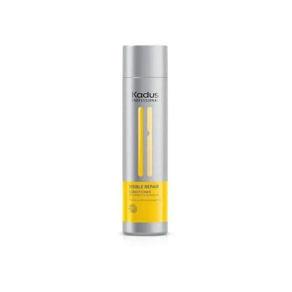 Kadus Visible Repair Conditioner with Silk Extract - 250ml Silver Bottle, Yellow Accents